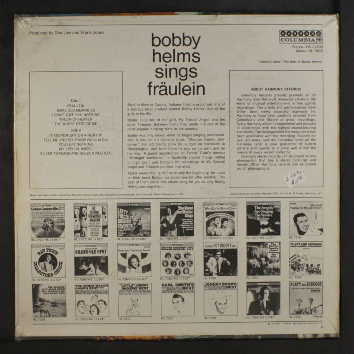 sings fraulein by BOBBY HELMS