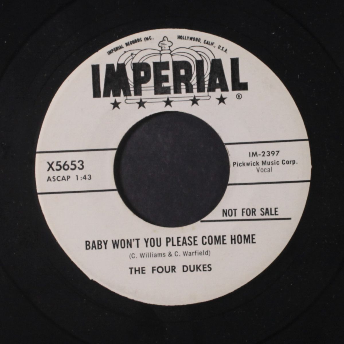 baby won't you please come home / john henry by FOUR DUKES