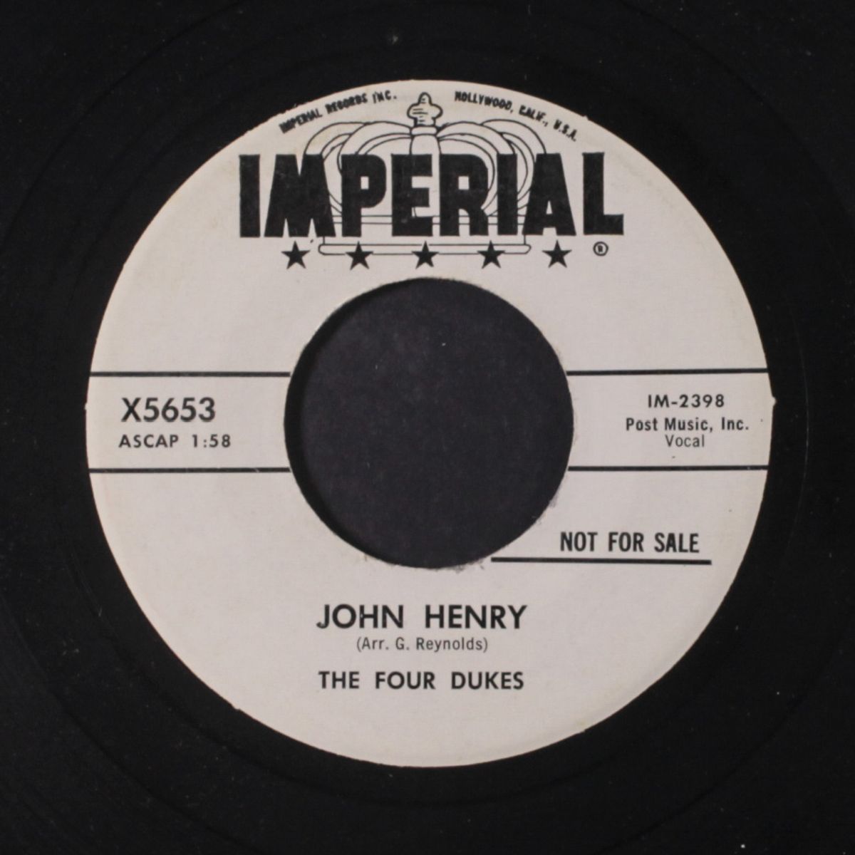 baby won't you please come home / john henry by FOUR DUKES