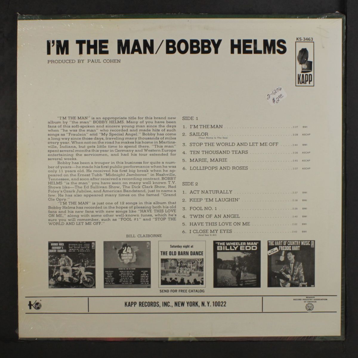 i'm the man by BOBBY HELMS