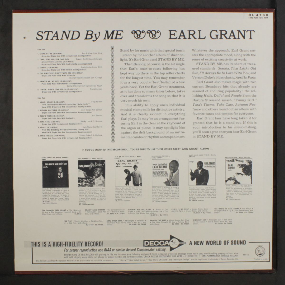 stand by me by EARL GRANT