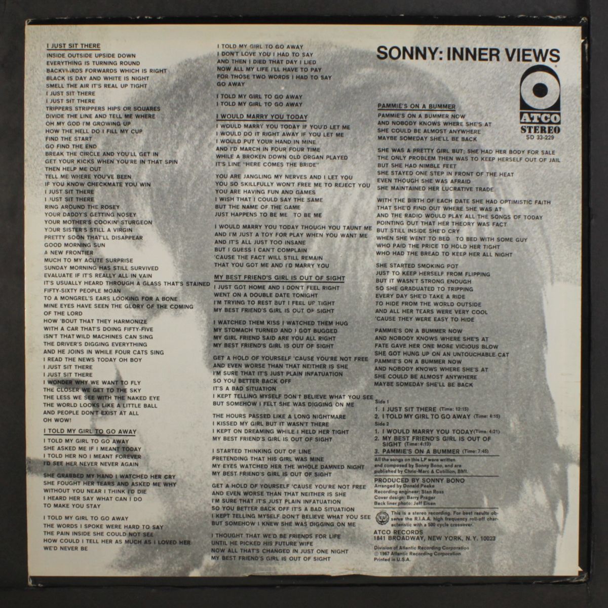 inner views by SONNY BONO