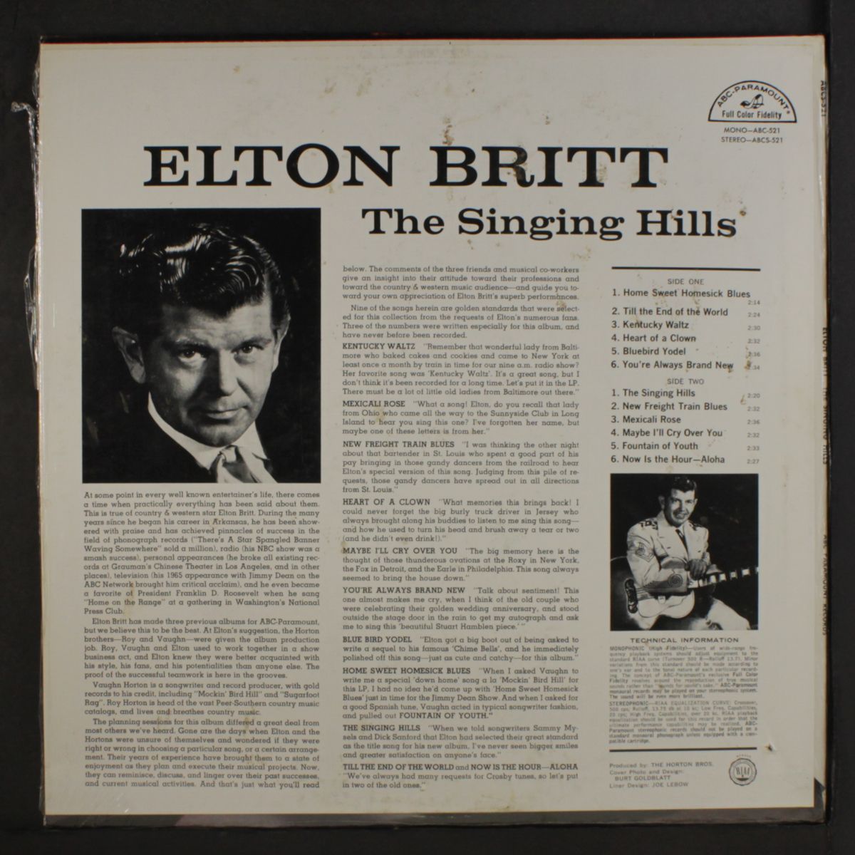 the singing hills by ELTON BRITT