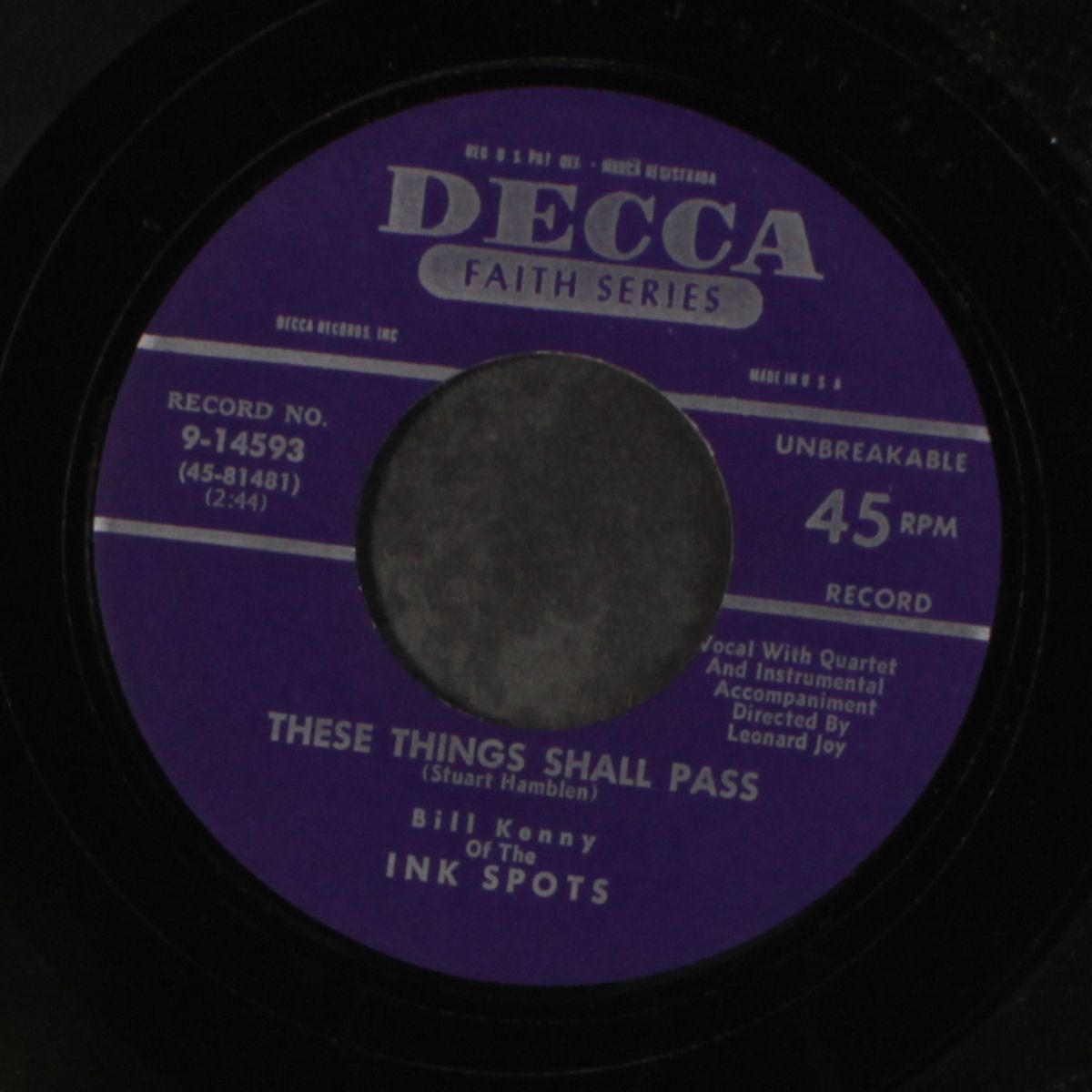these things shall pass / keep on the sunny side of life by BILL KENNY