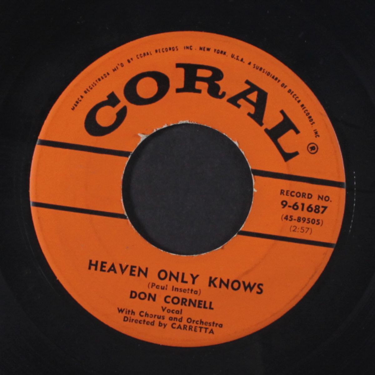 heaven only knows / life is a song by DON CORNELL