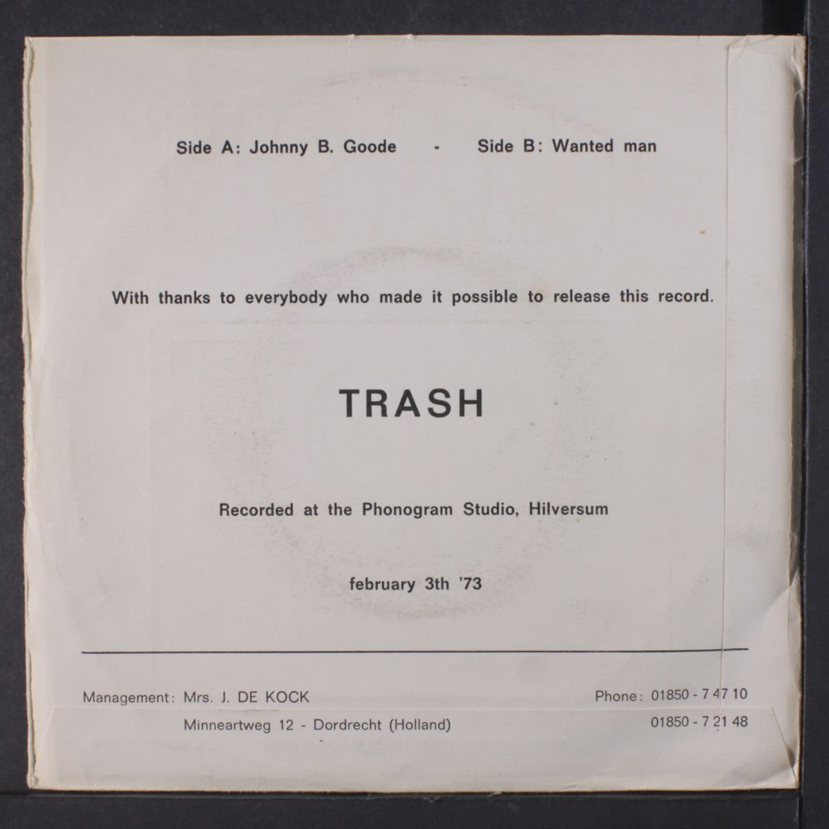 johnny b. goode / wanted man by TRASH