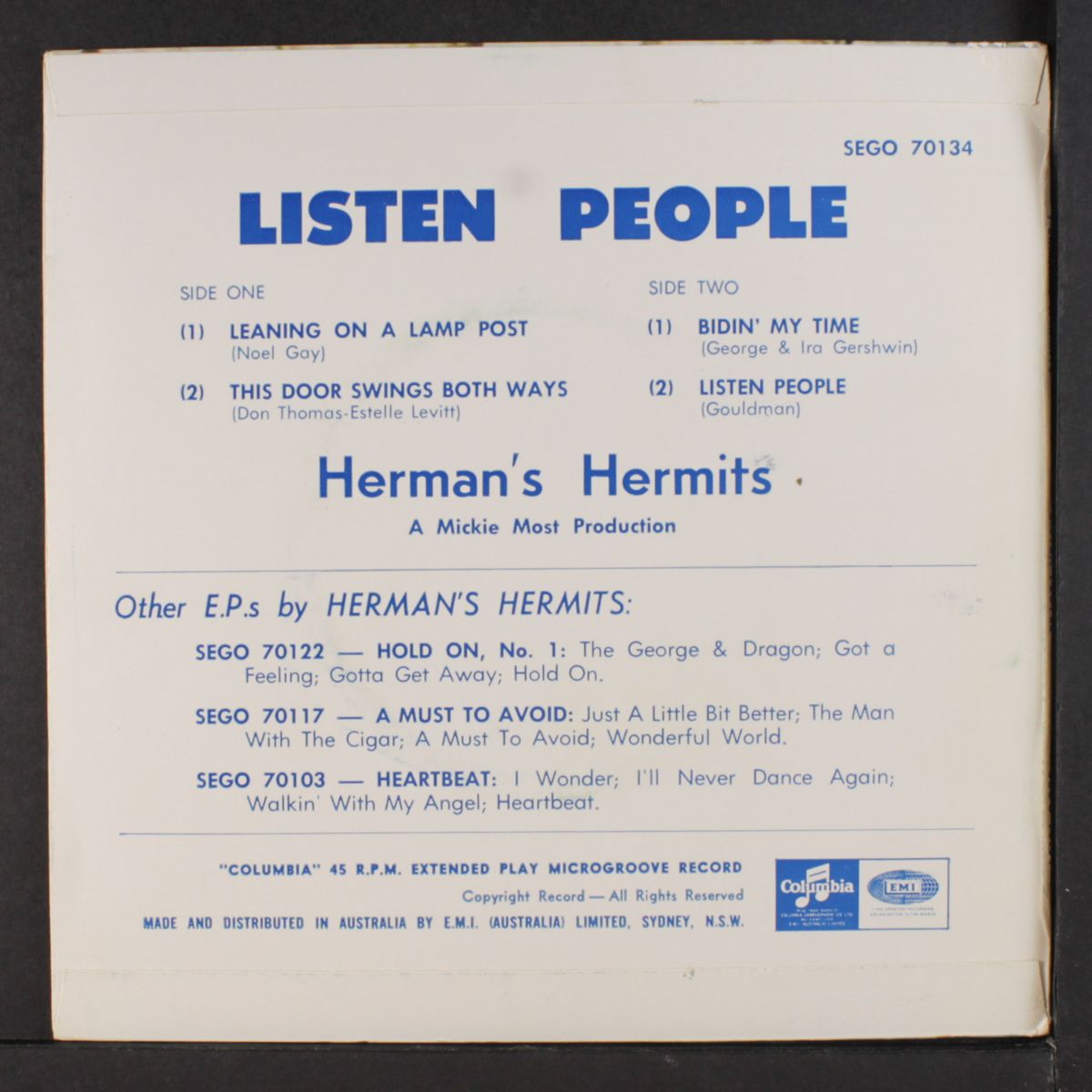 listen people + 3 by HERMAN'S HERMITS