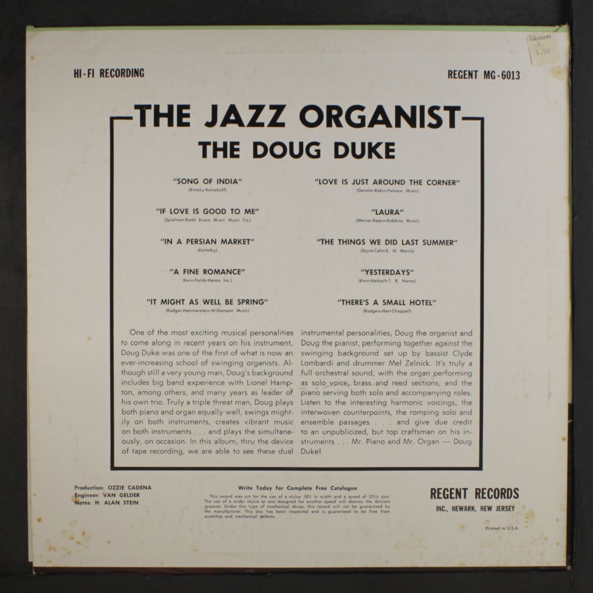 the jazz organist by DOUG DUKE
