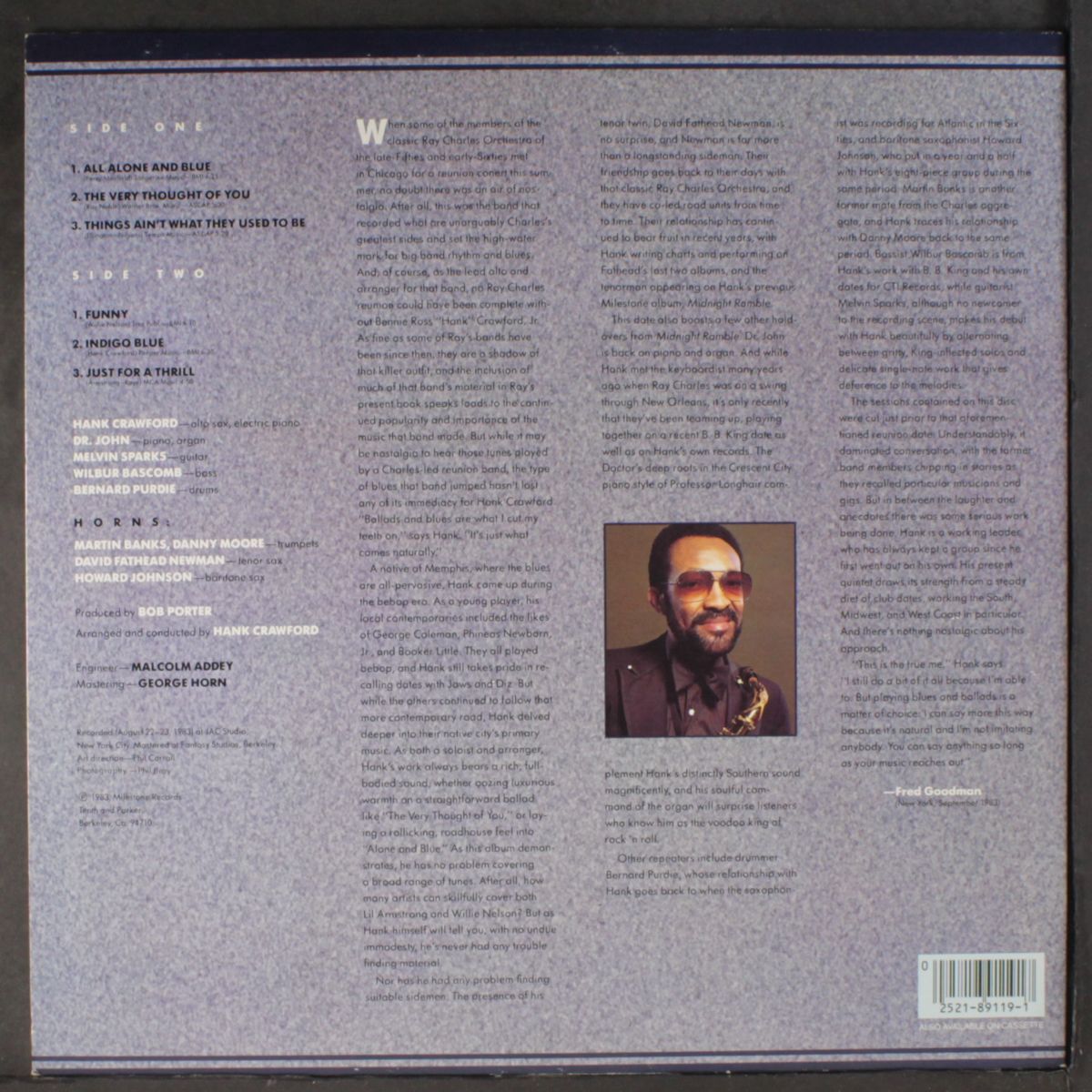 indigo blue by HANK CRAWFORD