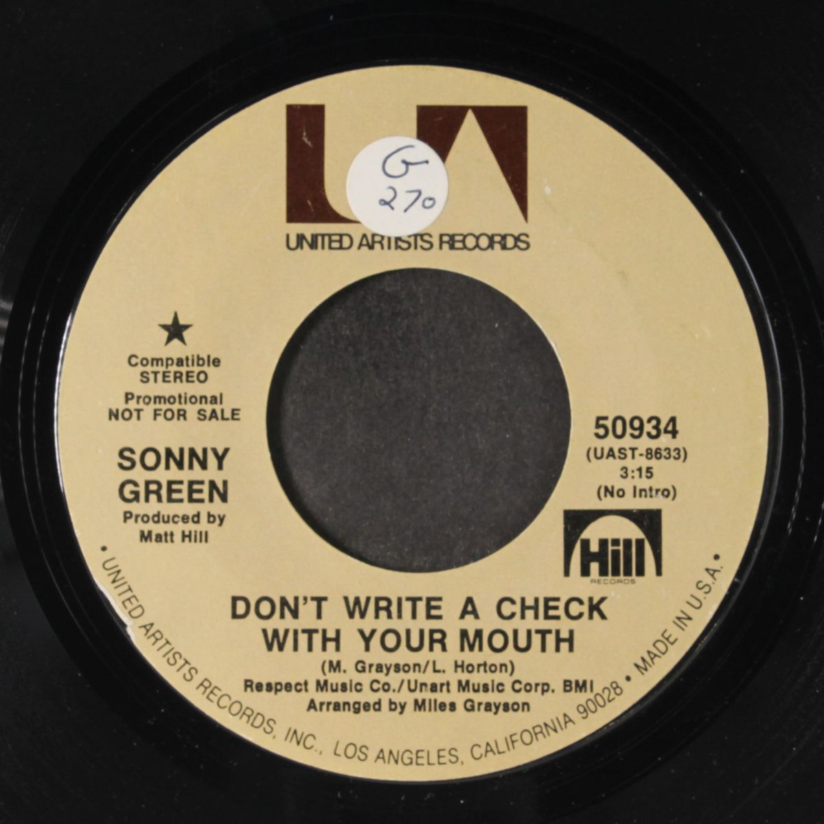 don't make a good boy go bad / don't write a check with your mouth by SONNY GREEN