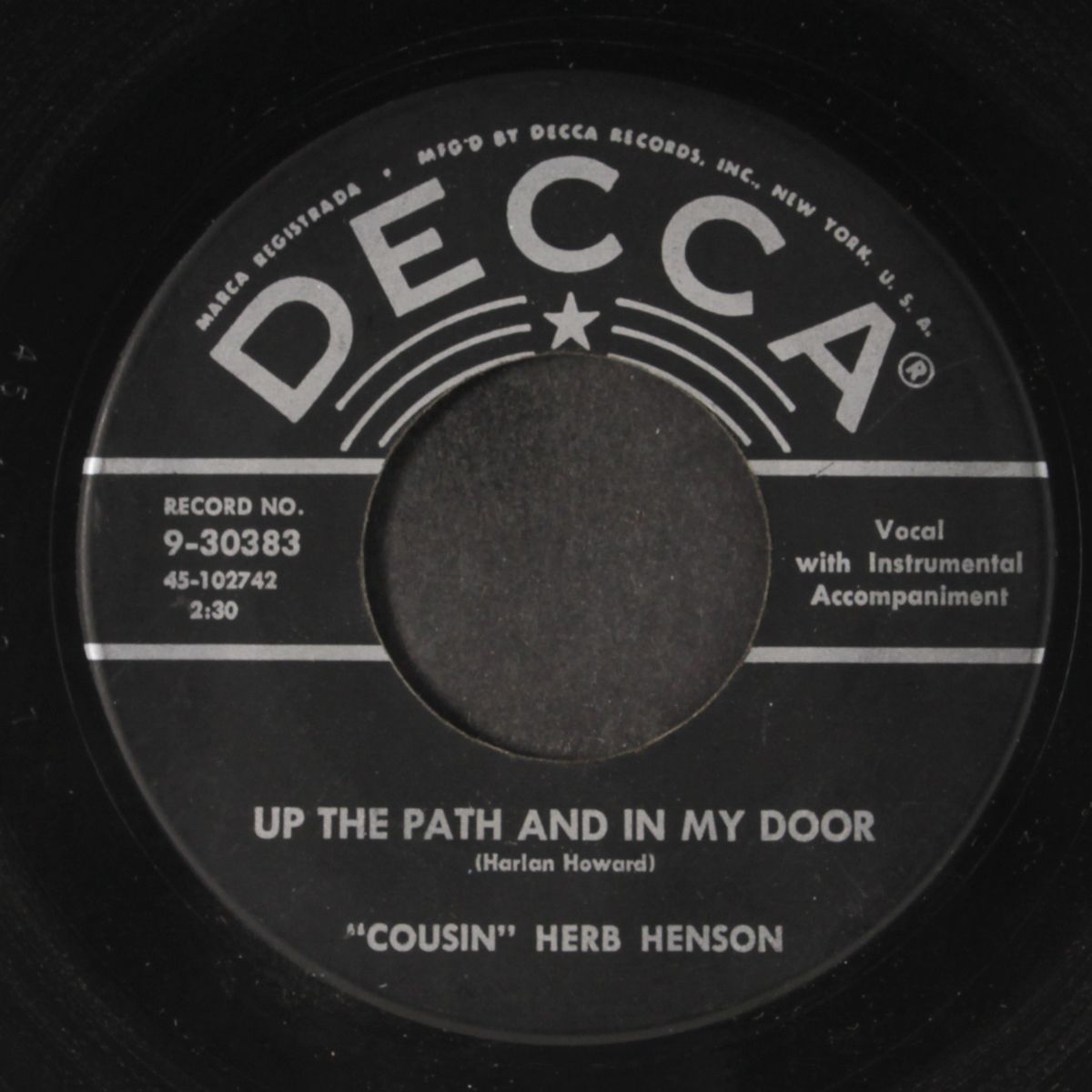 up the path and in my door / up yaander by COUSIN HERB HENSON