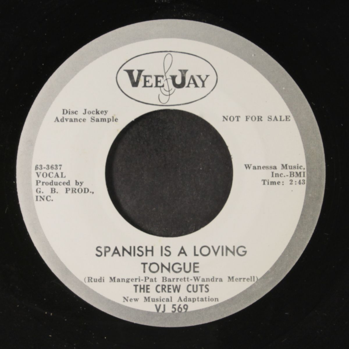 spanish is a loving tongue / the three bells by CREW CUTS
