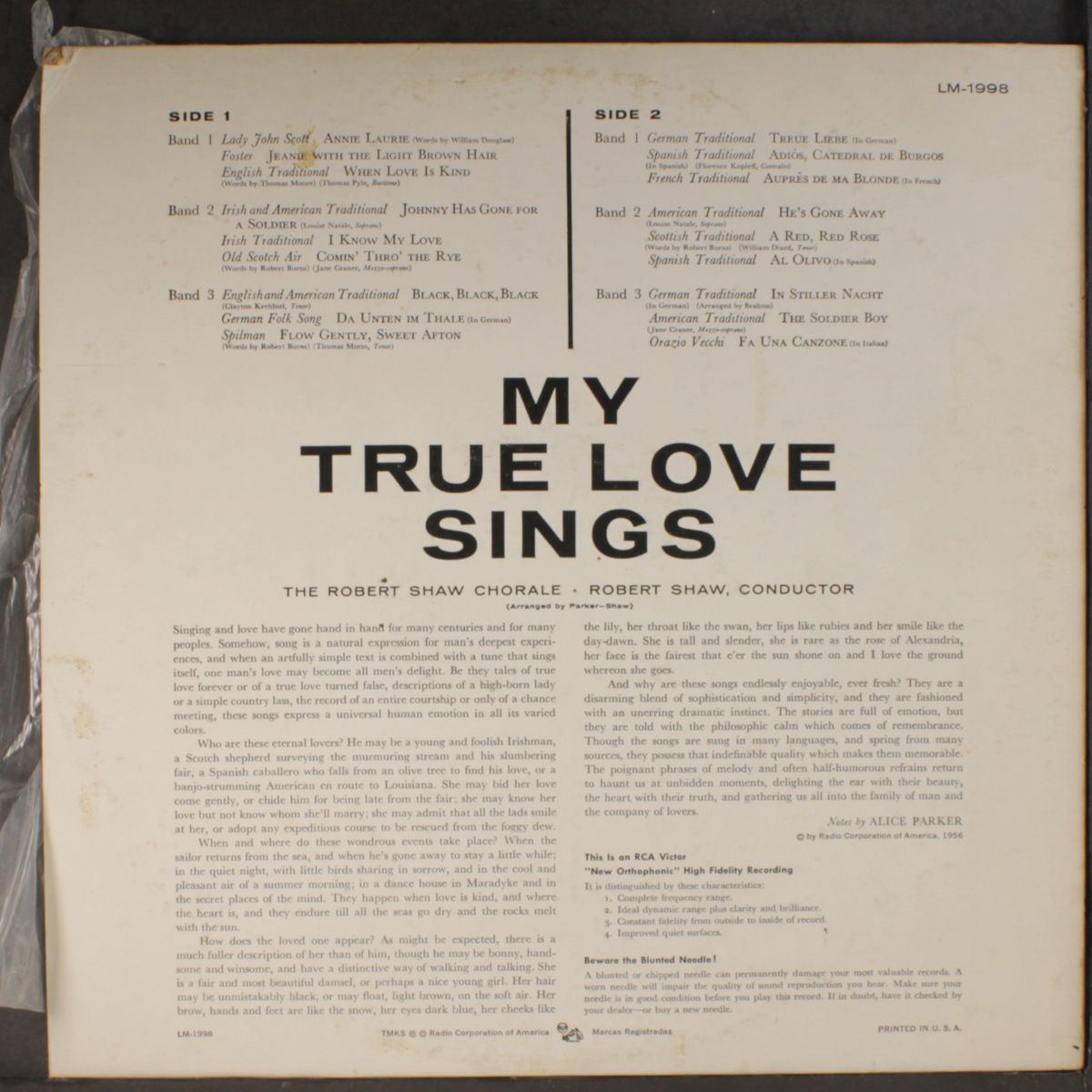 my true love sings by ROBERT SHAW CHORALE