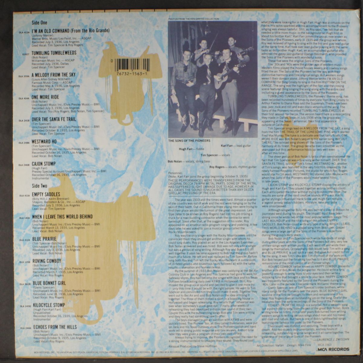 empty saddles by SONS OF THE PIONEERS