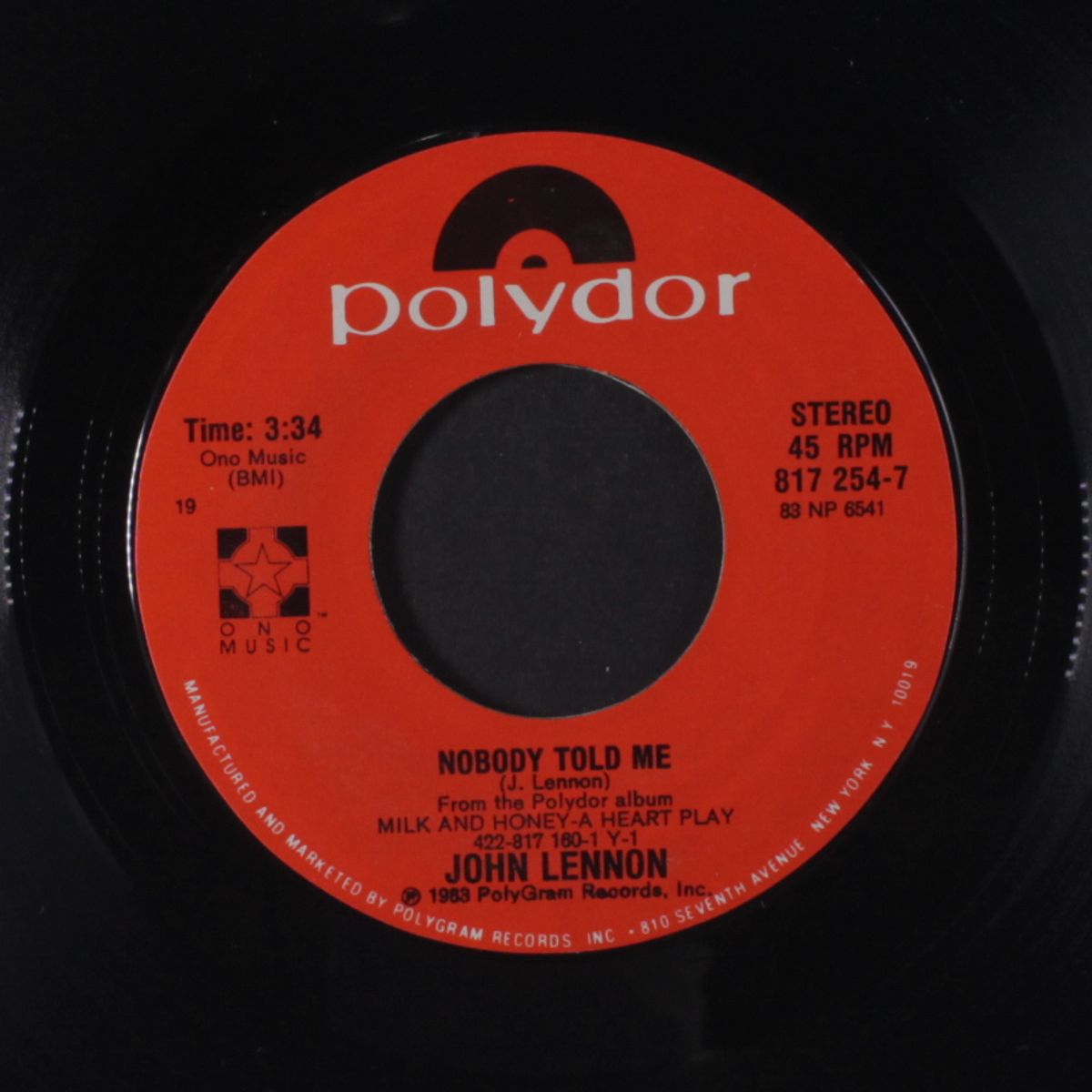nobody told me / o' sanity by JOHN LENNON & YOKO ONO