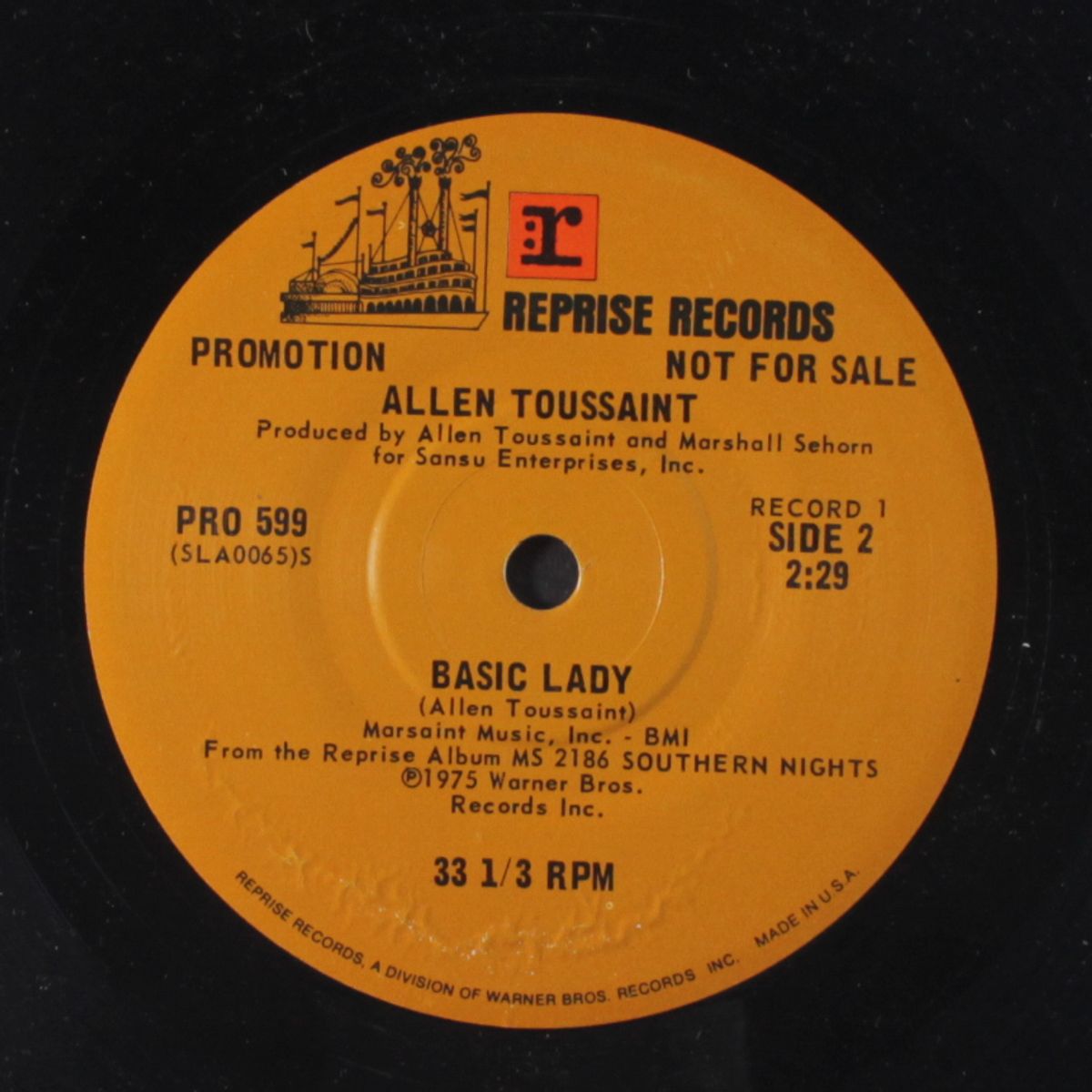 you will not lose / basic lady by ALLEN TOUSSAINT
