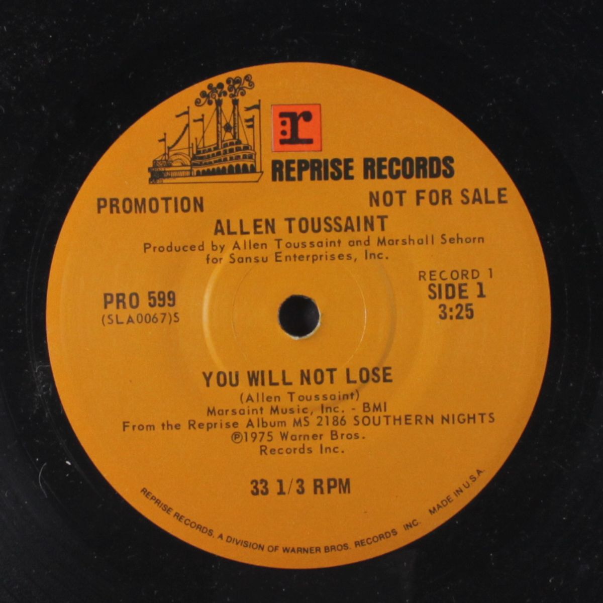 you will not lose / basic lady by ALLEN TOUSSAINT