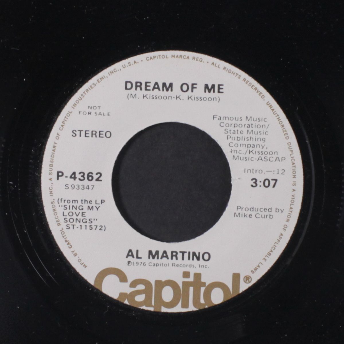there's nothing greater than our love / dream of me by AL MARTINO