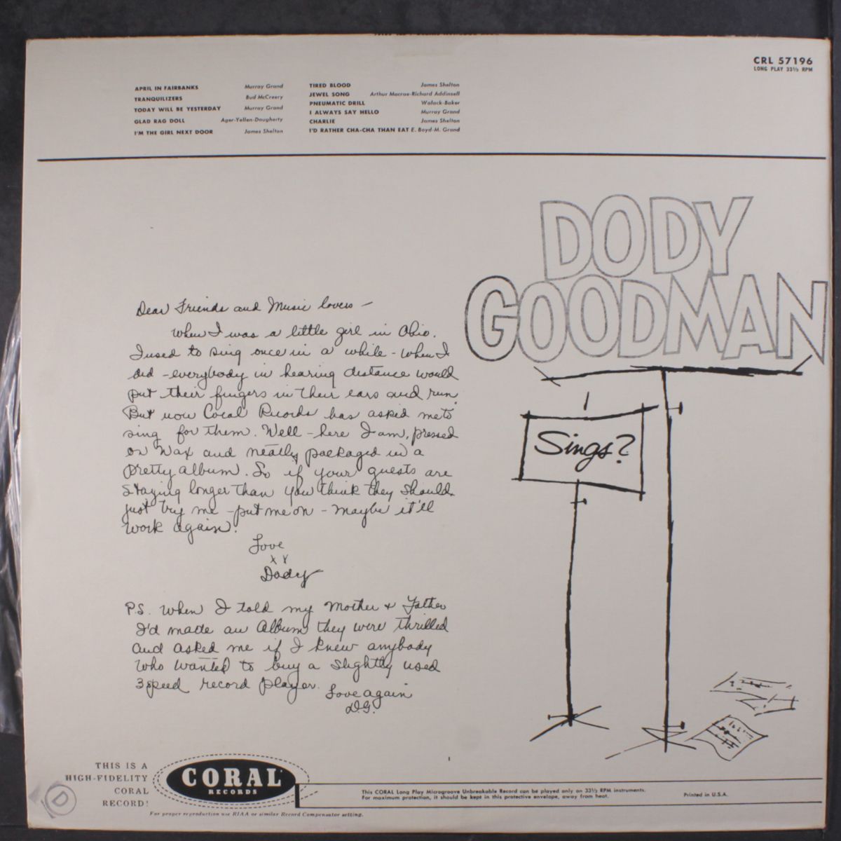 sings? by DODY GOODMAN