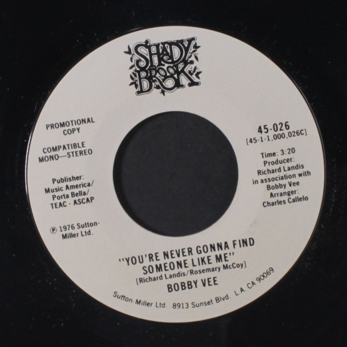 you're never gonna find someone like me / same by BOBBY VEE
