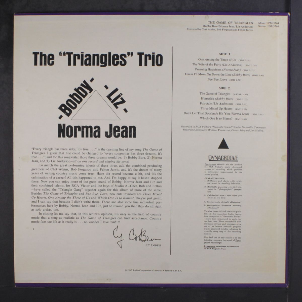 the game of triangles by BOBBY BARE