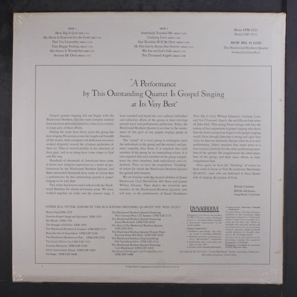 how big is god by BLACKWOOD BROTHERS