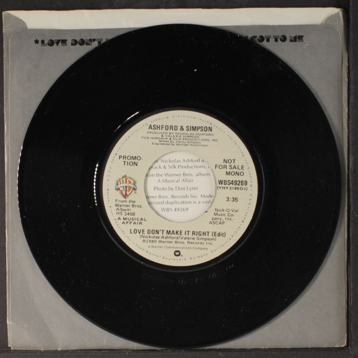 love don't make it right / mono by ASHFORD & SIMPSON