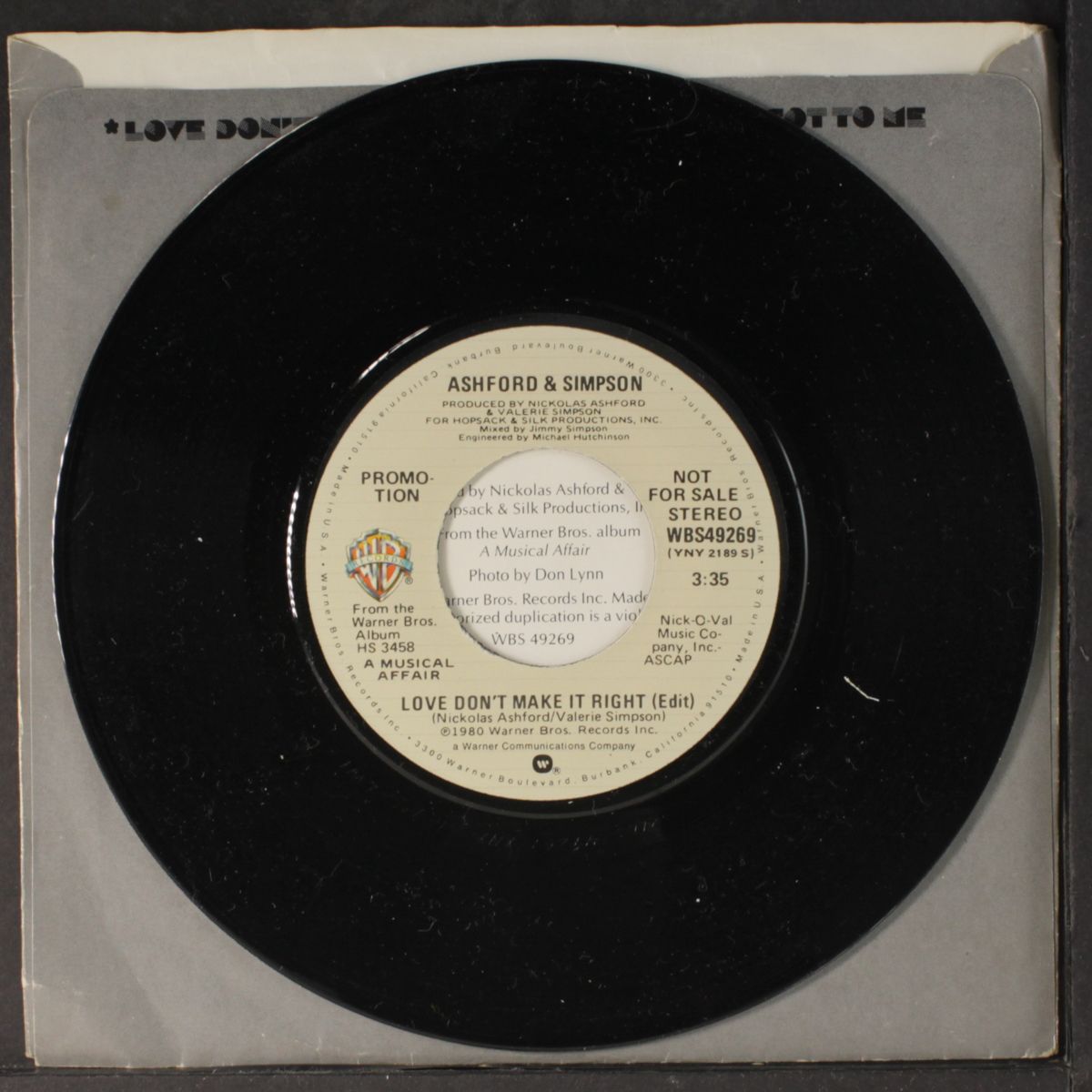 love don't make it right / mono by ASHFORD & SIMPSON
