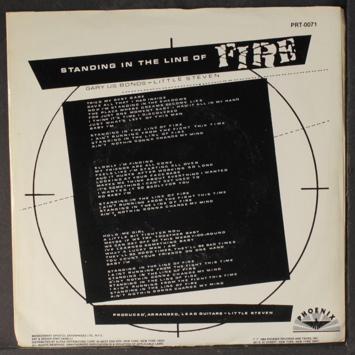 standing in the line of fire / wild nights by GARY U.S. BONDS