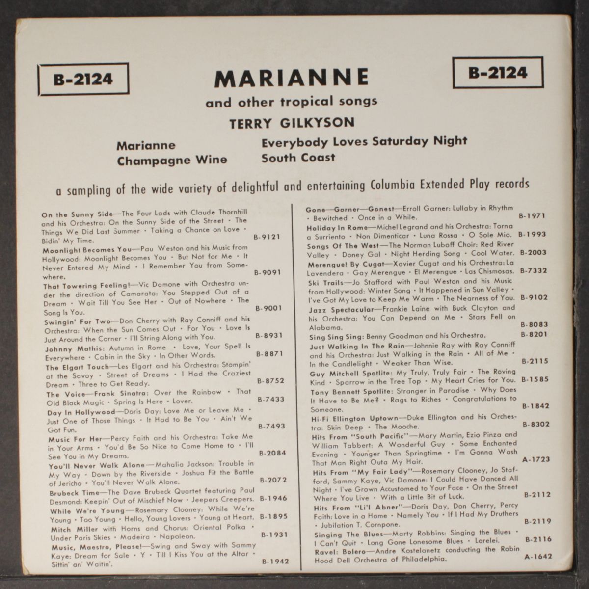 marianne and other tropical songs by TERRY GILKYSON