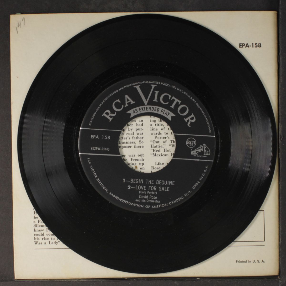 a cole porter review by DAVID ROSE