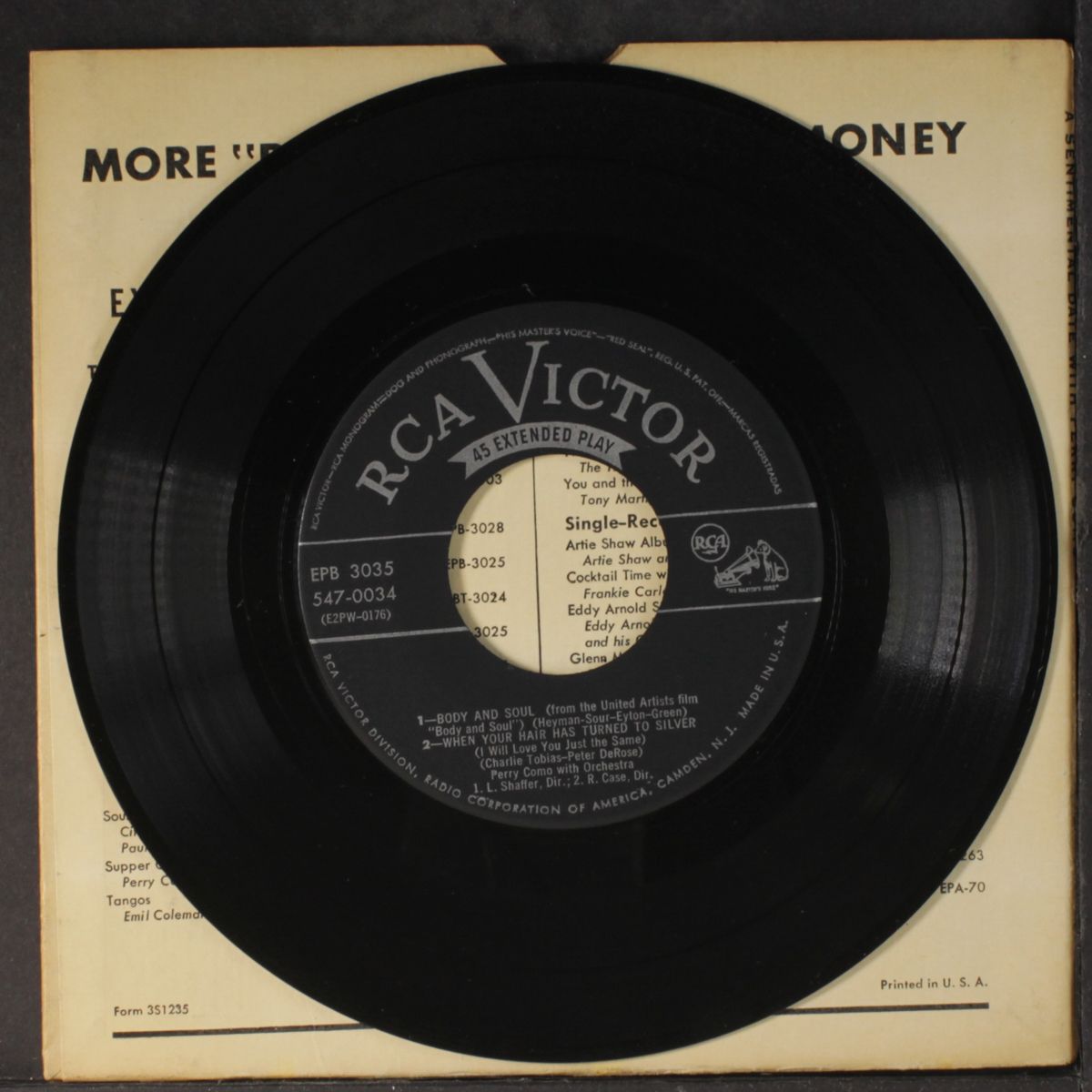 a sentimental date with by PERRY COMO