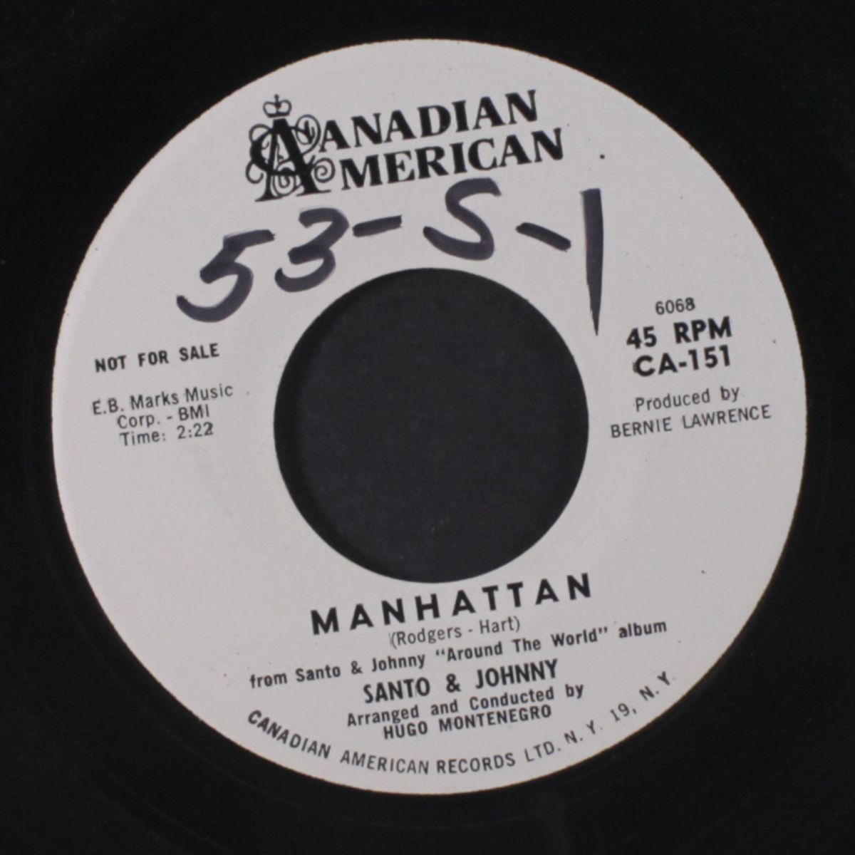 manhattan / on your mark by SANTO & JOHNNY