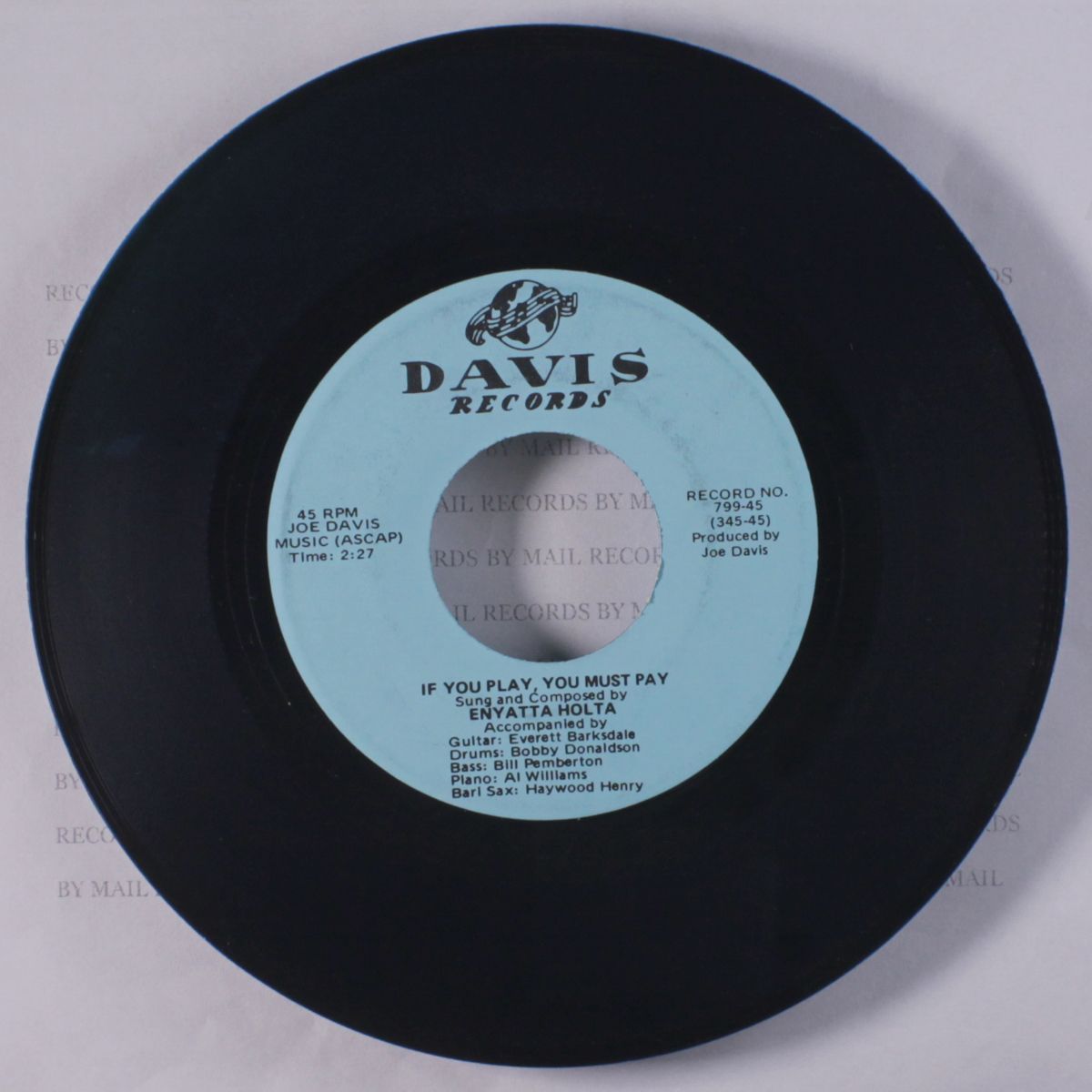mr. black man / if you play, you must pay by ENYATTA HOLTA