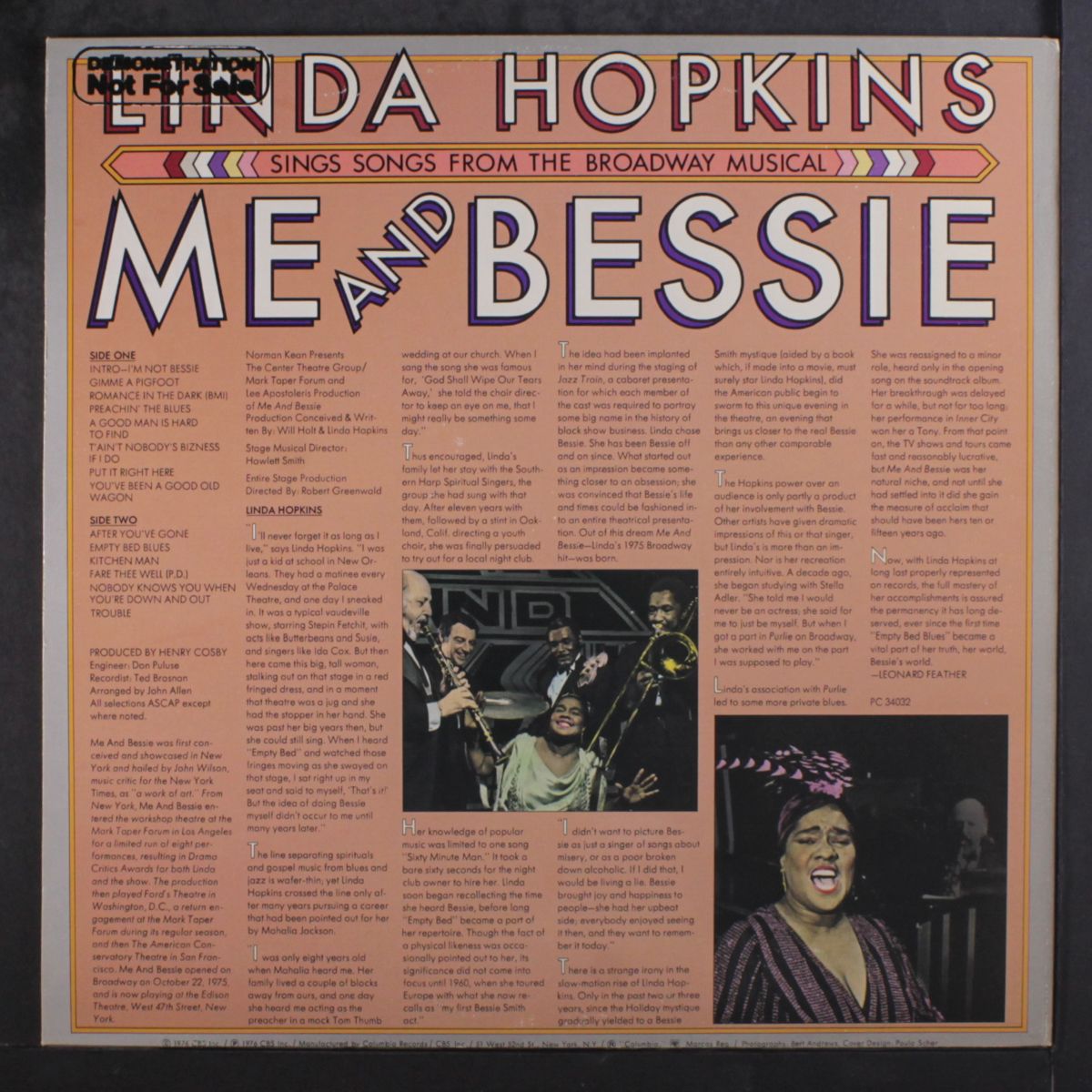 me and bessie by LINDA HOPKINS