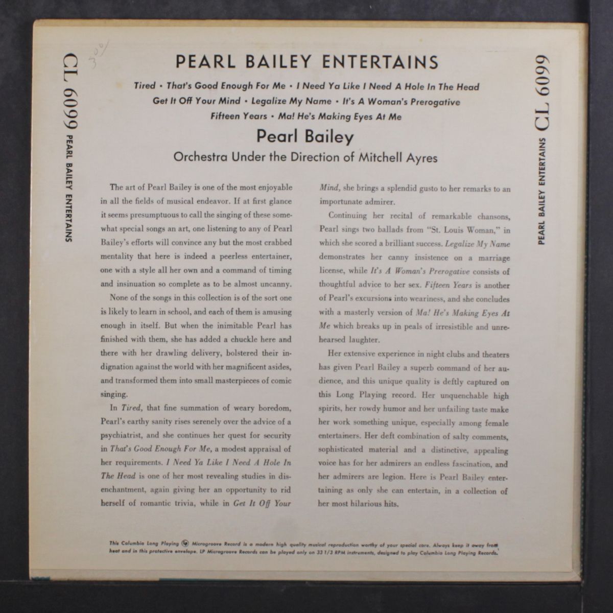 entertains by PEARL BAILEY