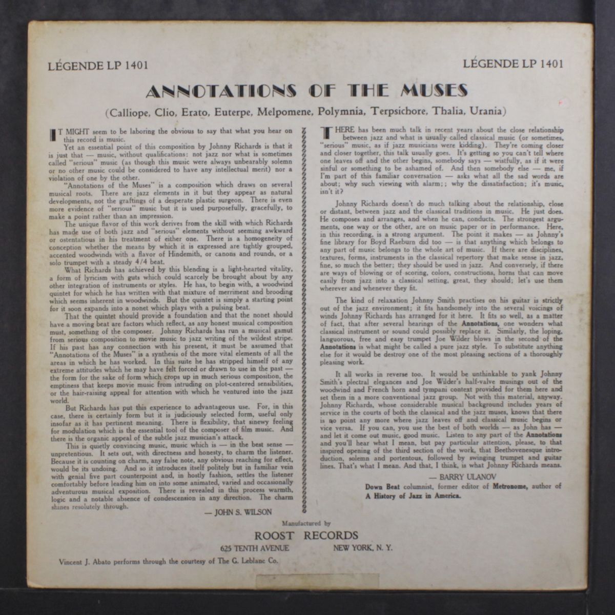 annotations of the muses by JOHNNY RICHARDS