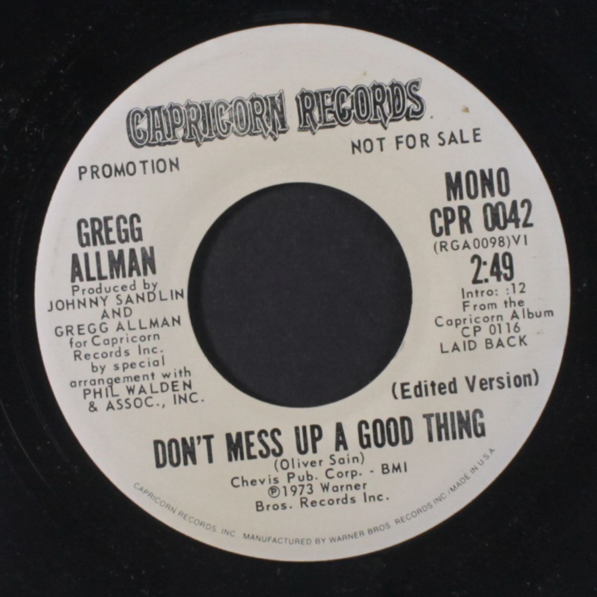 don't mess up a good thing (edit) / mono by GREGG ALLMAN