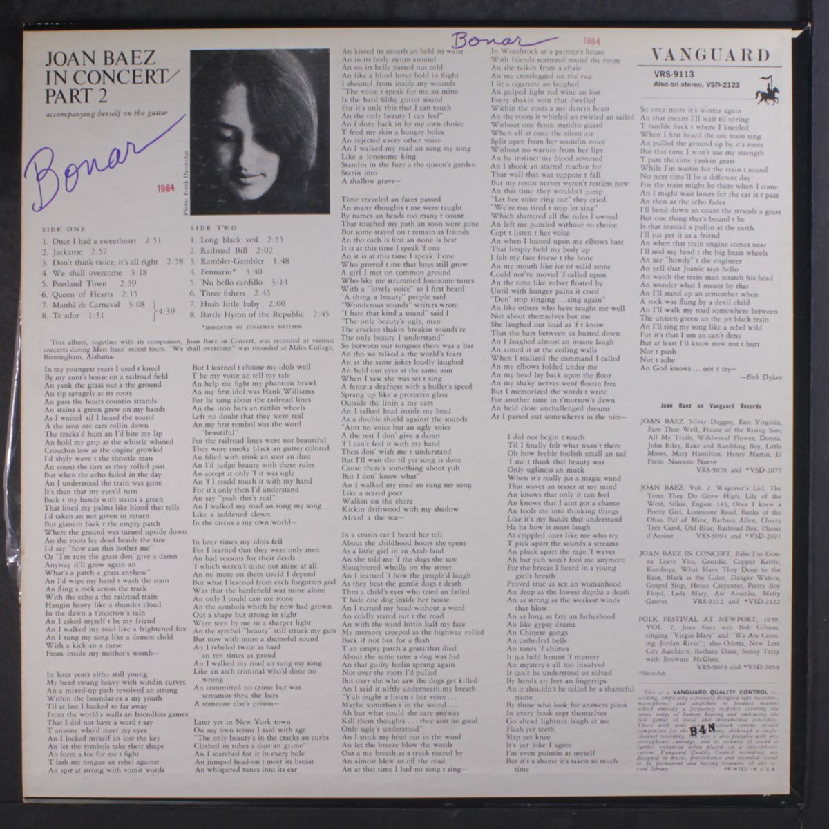 in concert, part 2 by JOAN BAEZ
