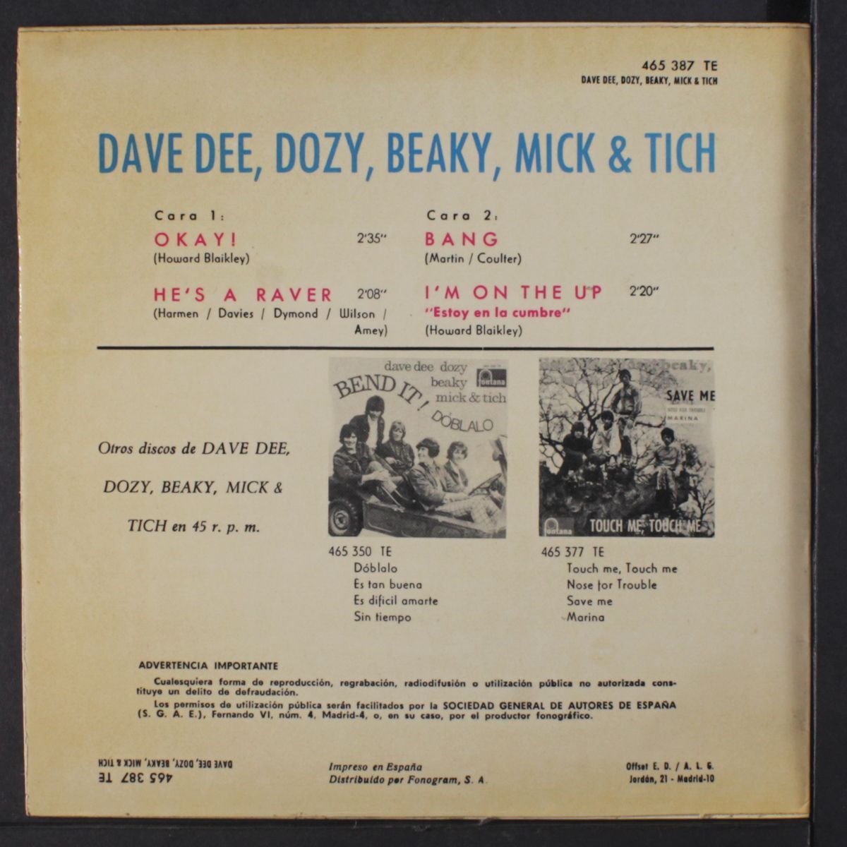okay +3 by DAVE DEE, DOZY, BEAKY, MICK & TICH