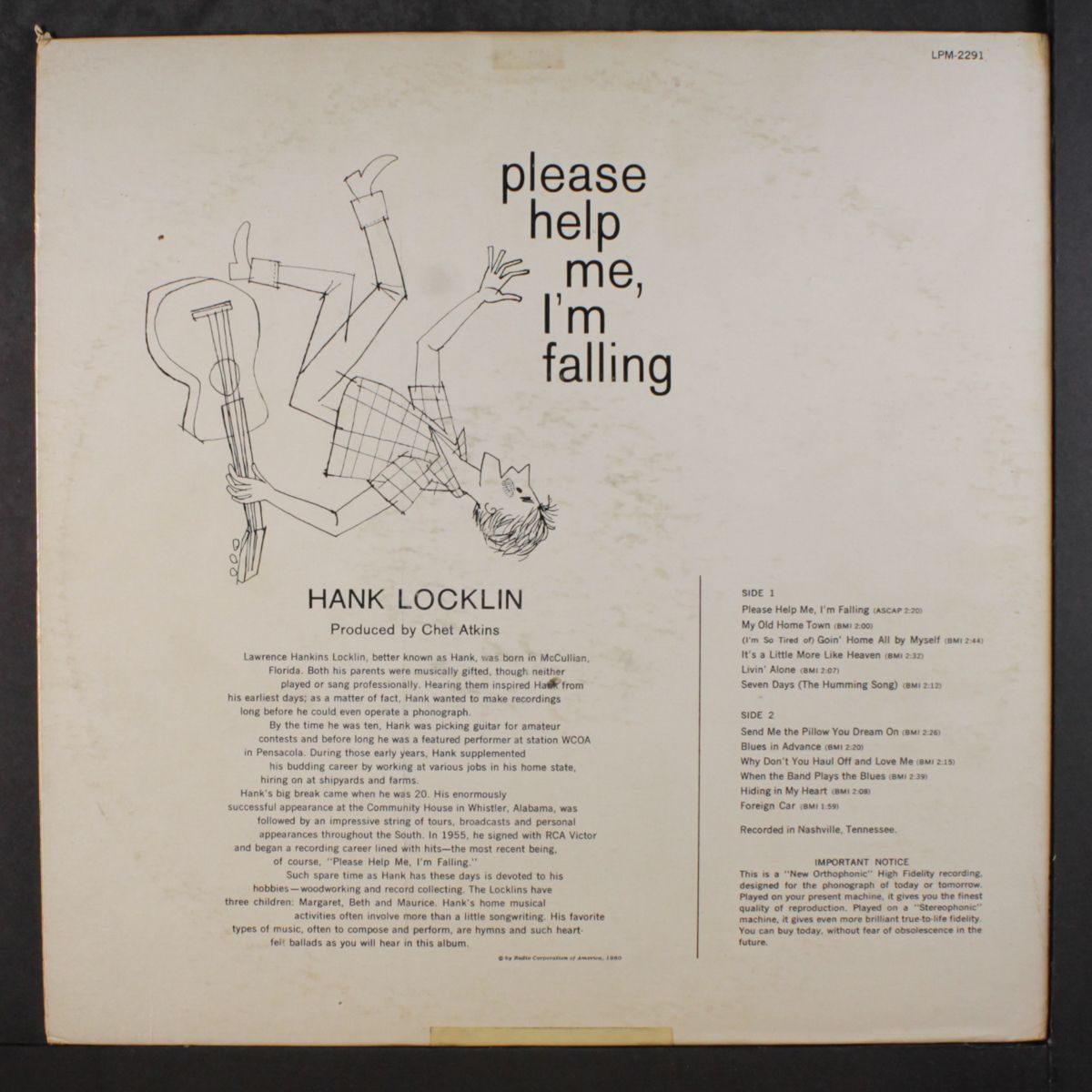 please help me, i'm falling by HANK LOCKLIN