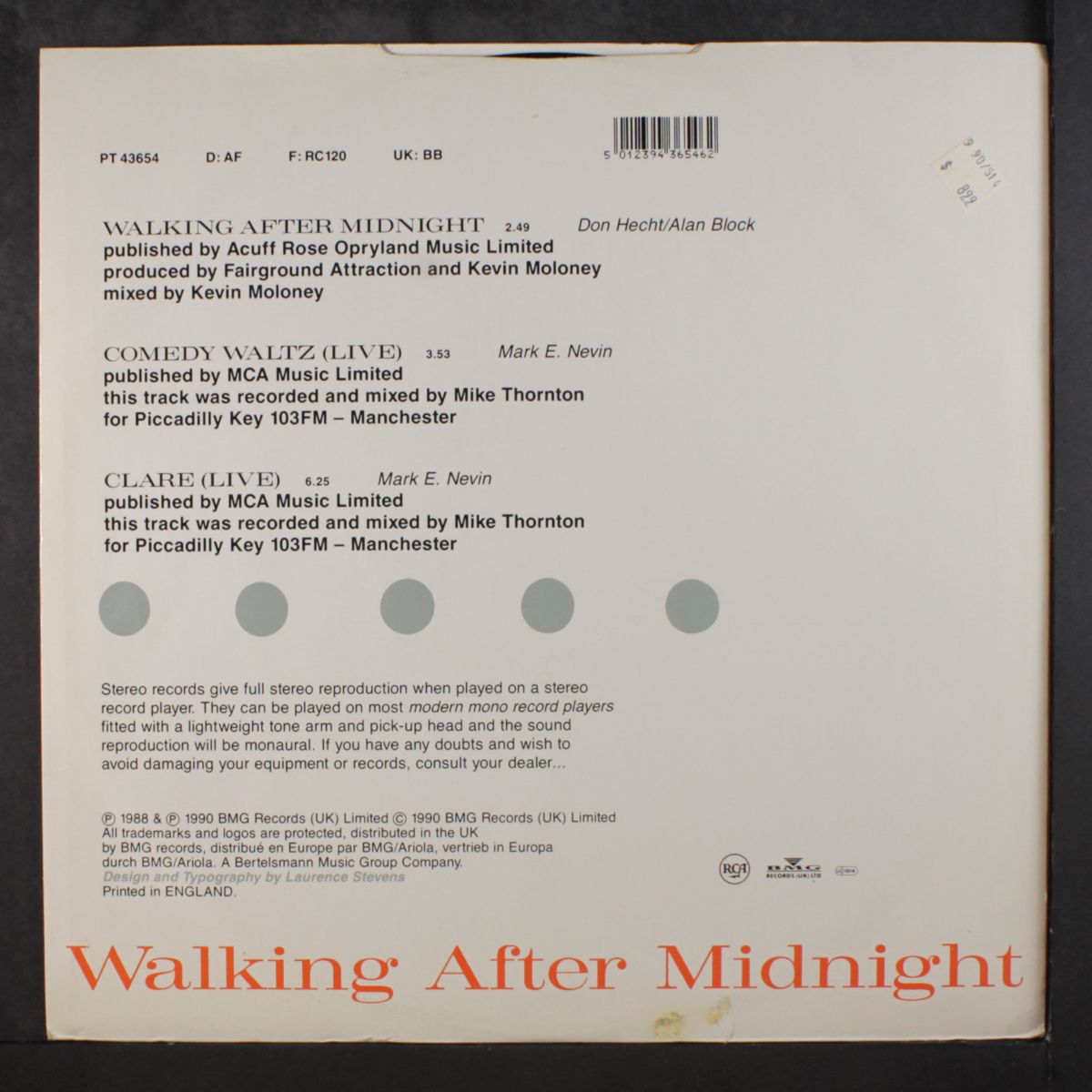 walking after midnight by FAIRGROUND ATTRACTION