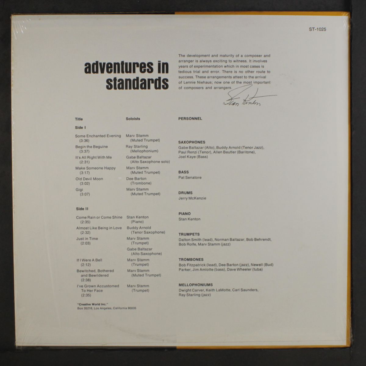 adventures in standards by STAN KENTON