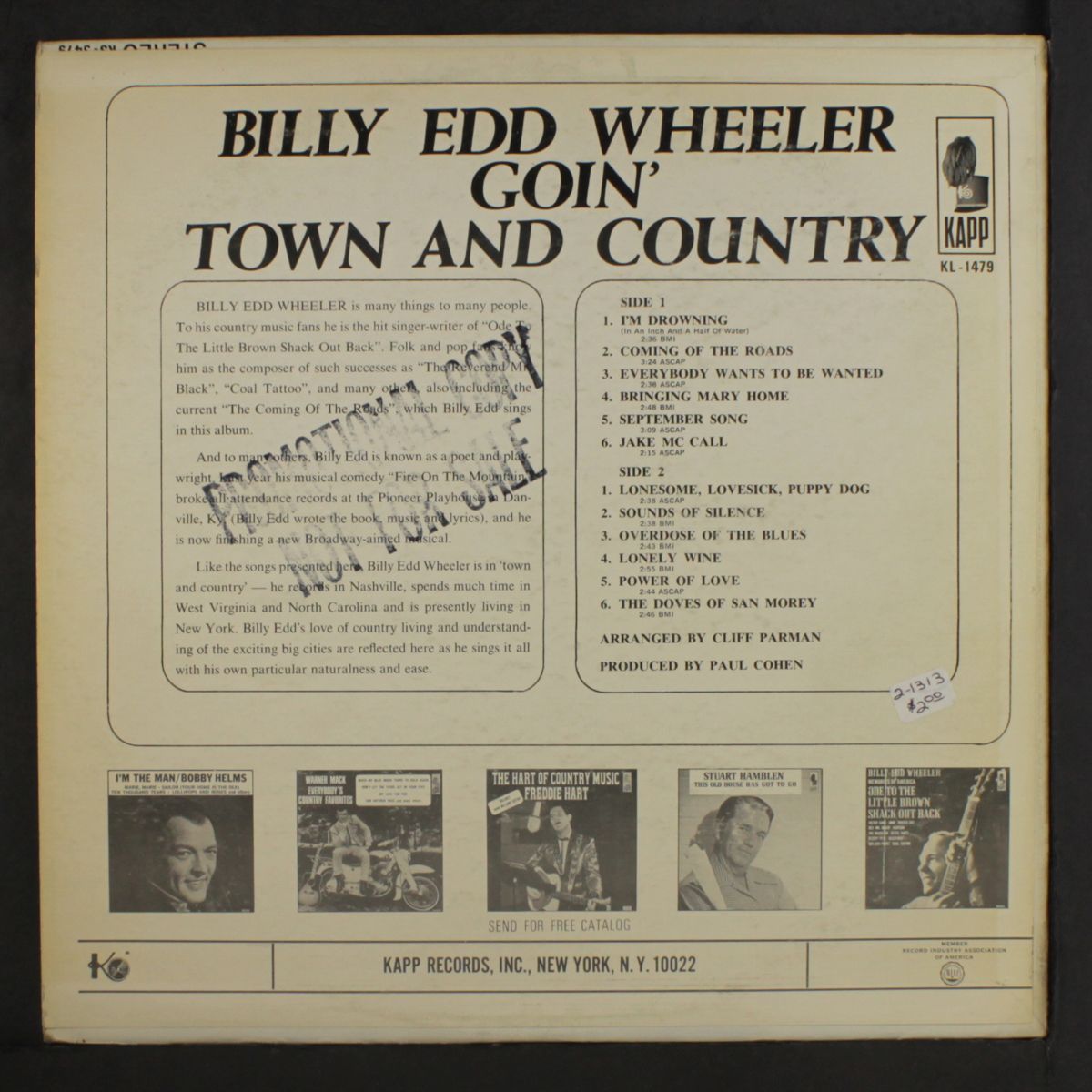 goin' town and country by BILLY EDD WHEELER