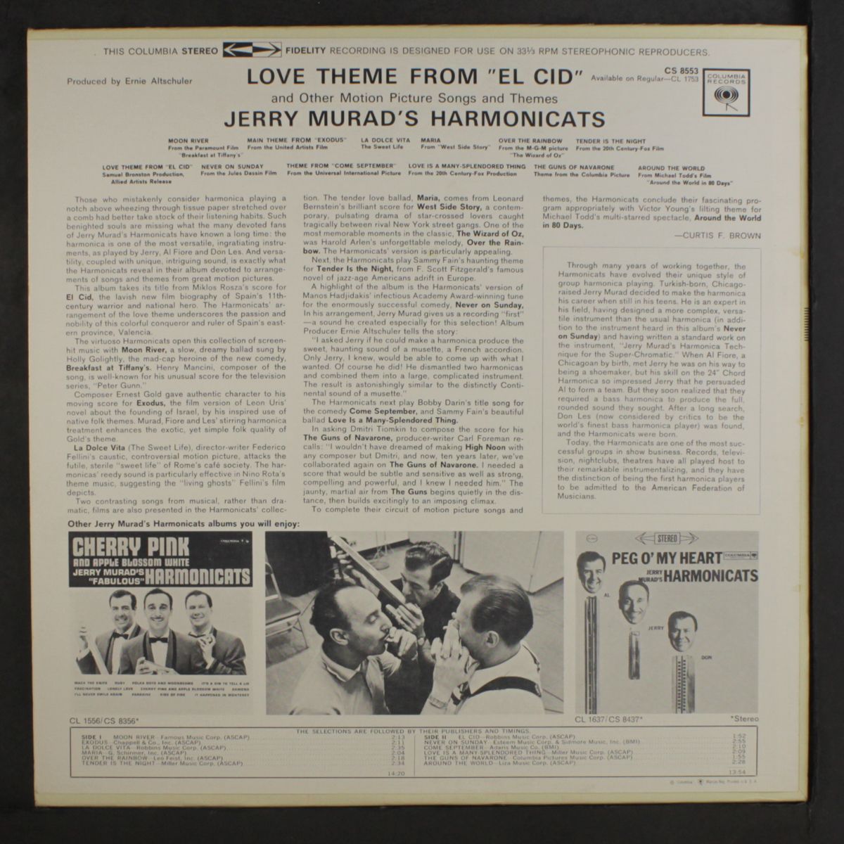 love theme from el cid and other motion picture songs and themes by JERRY MURAD'S HARMONICATS