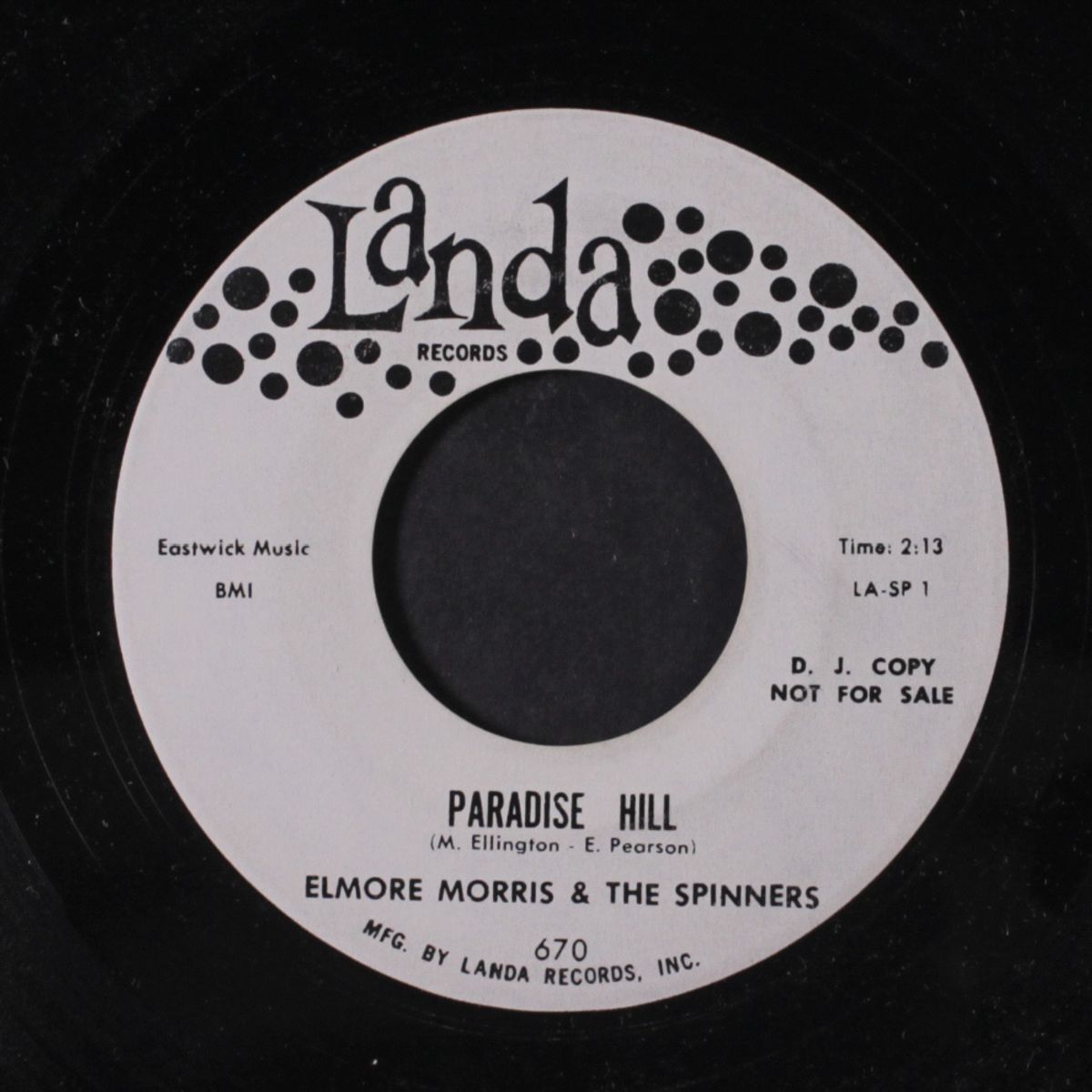 paradise hill / she's a wonderful one by ELMORE MORRIS & SPINNERS