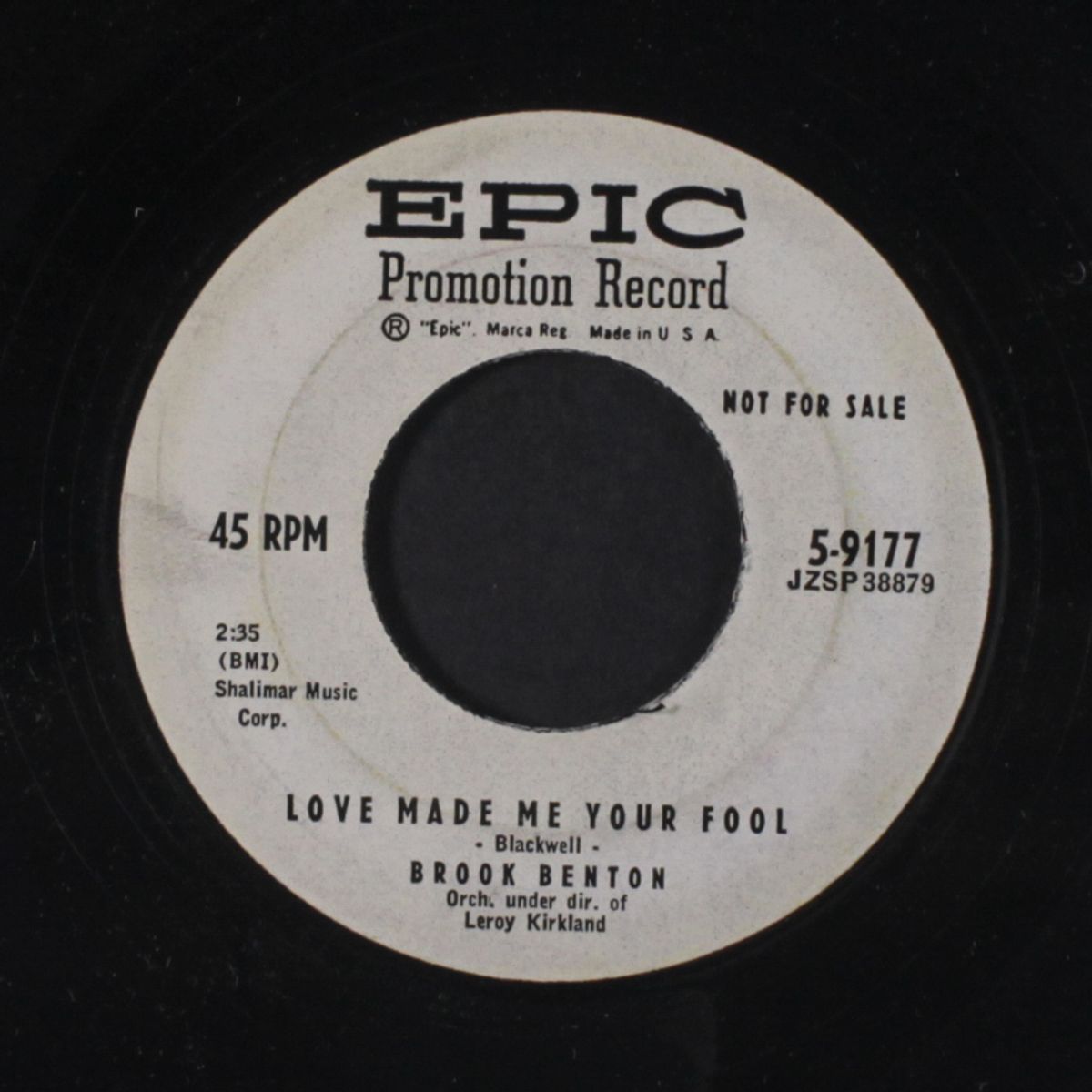 love made me your fool / give me a sign by BROOK BENTON