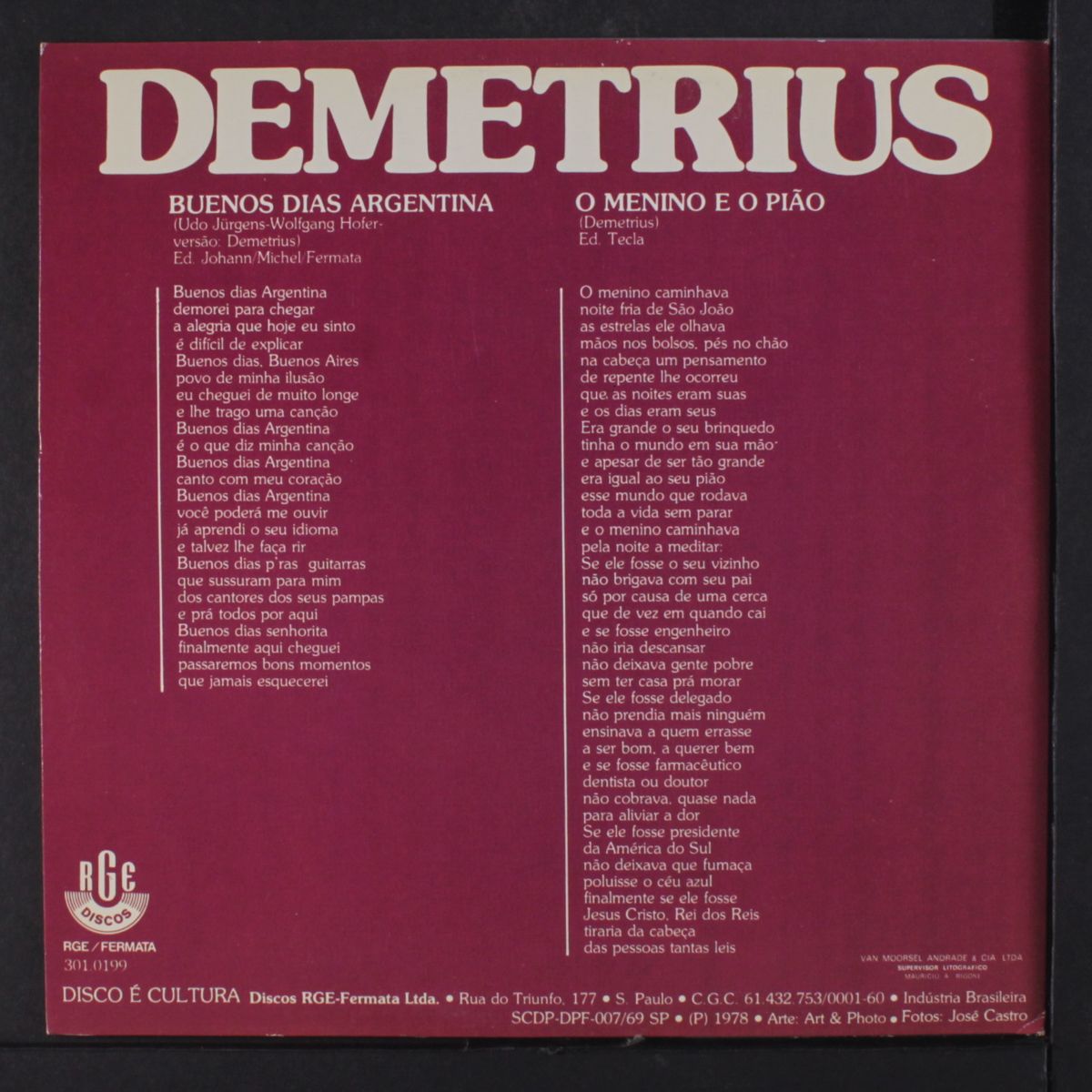buenos dias argentina / o menino e o piao by DEMETRIUS