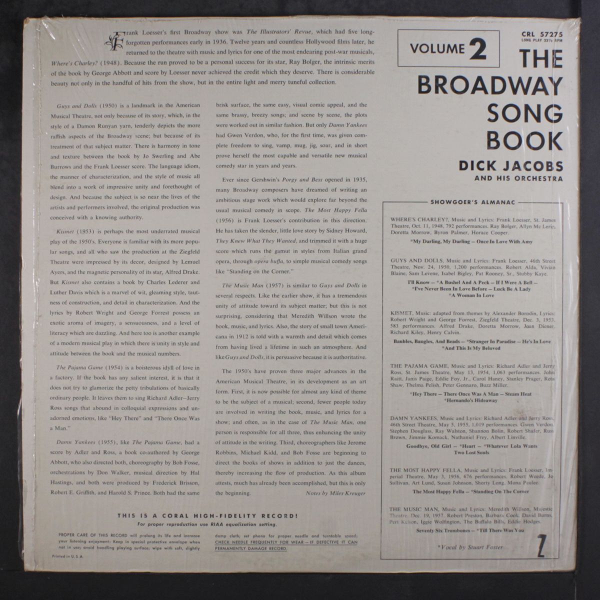 broadway song book, vol. 2 by DICK JACOBS