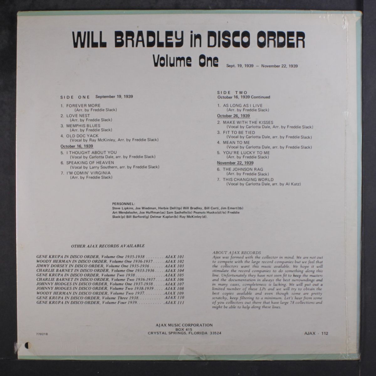 in disco order, vol. 1 by WILL BRADLEY